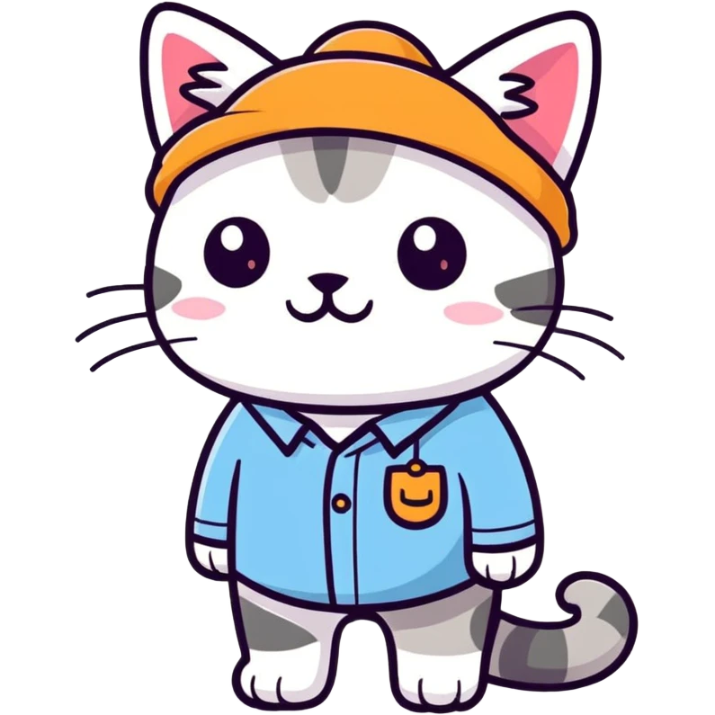 Cat wearing a shirt with a hat  emoji