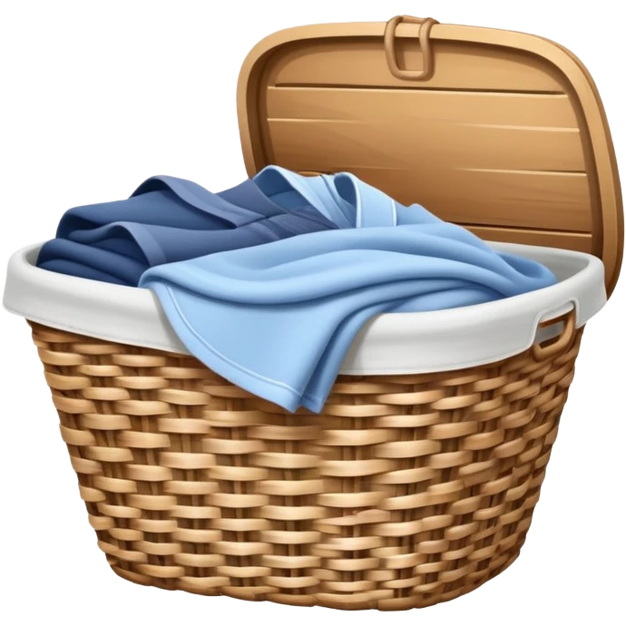 laundry basket with clean clothes emoji