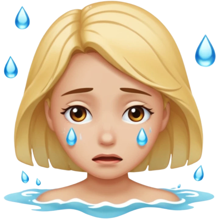 Girl crying a sea of tears emoji