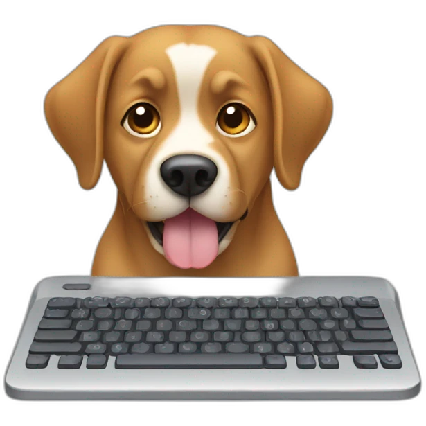 dog typing on keyboard emoji