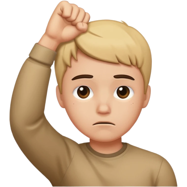 😔 this emoji with a fist over its head emoji