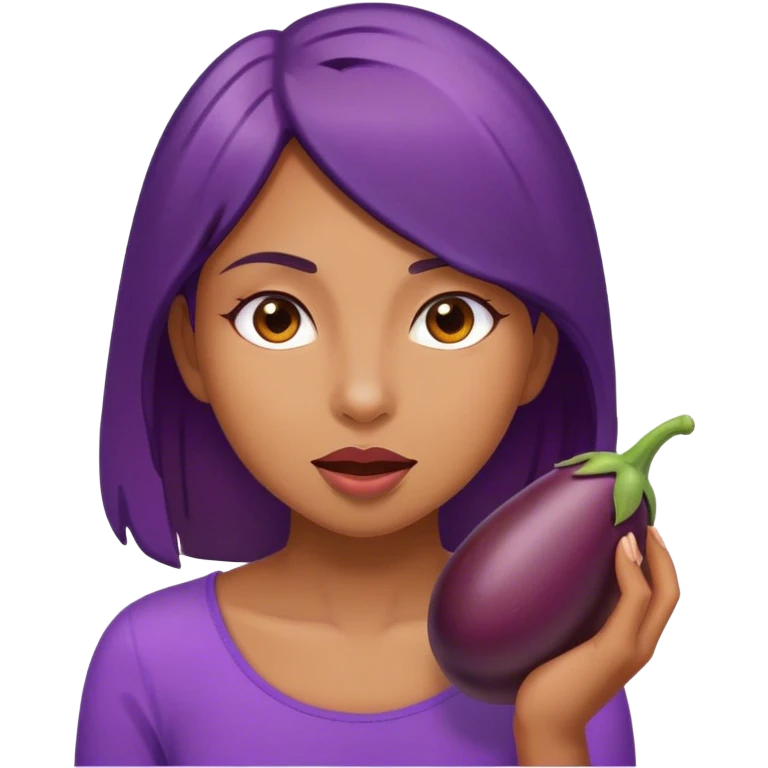 girl eating a eggplant  emoji