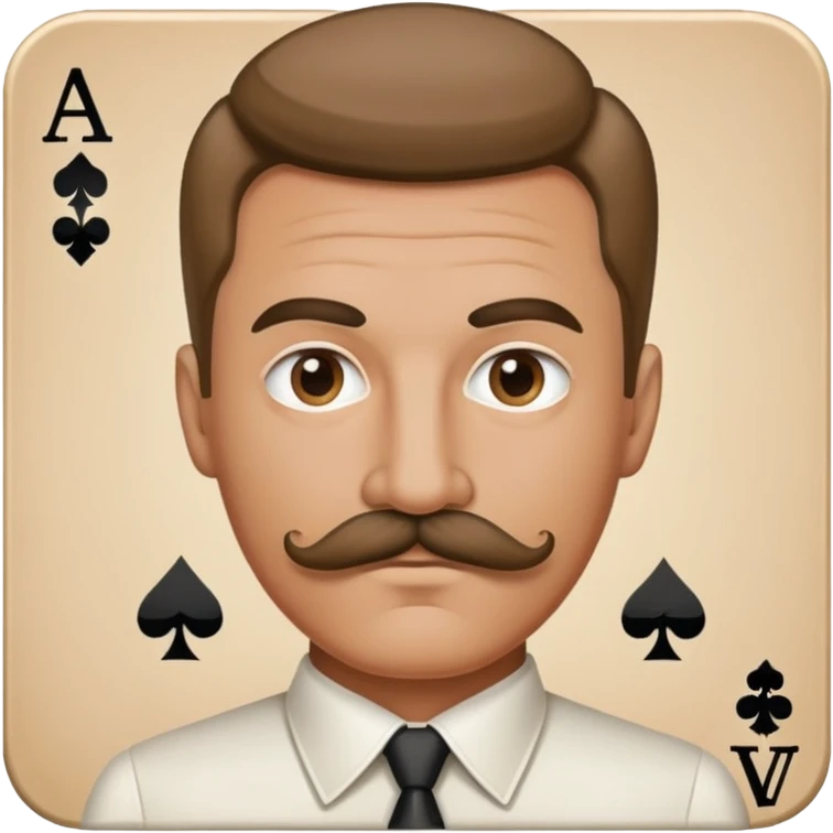 a man with mastash how ever he's poker face  emoji