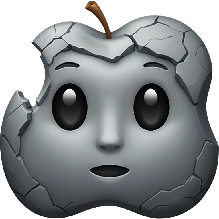 stone, rough and irregular shape, no face, inspired by reference images, apple emoji style emoji