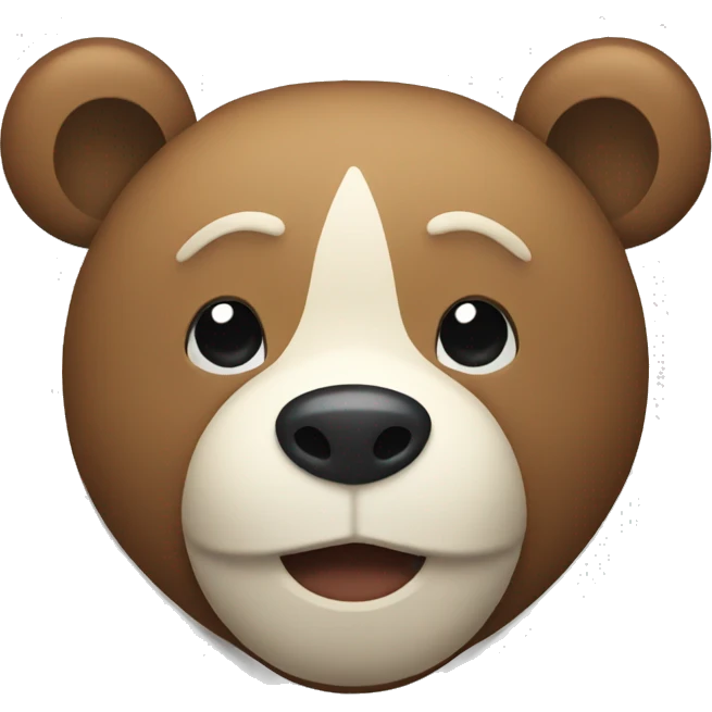 emoji bear face with white outline emoji