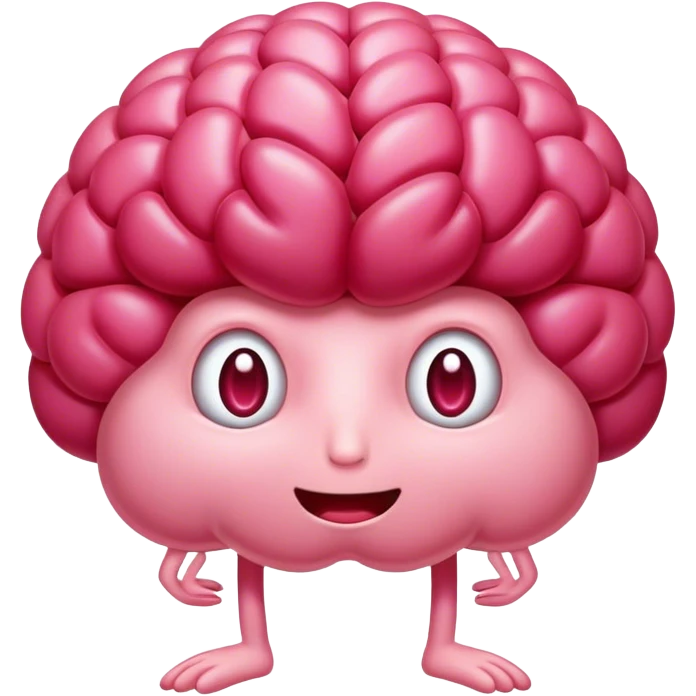 A friendly raspberry brain emoji