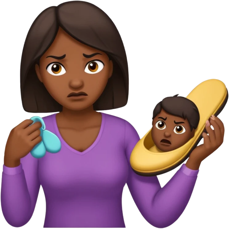 Terlik fırlatan anne emoji