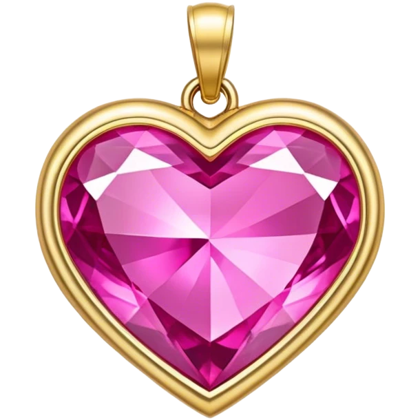 Pink Sapphire Gold Heart Charm emoji
