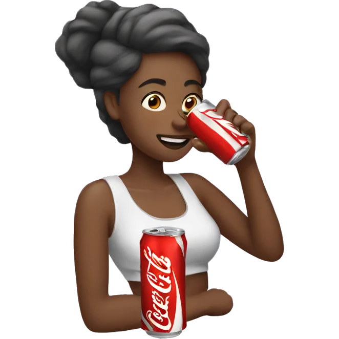 woman drinking diet coke emoji