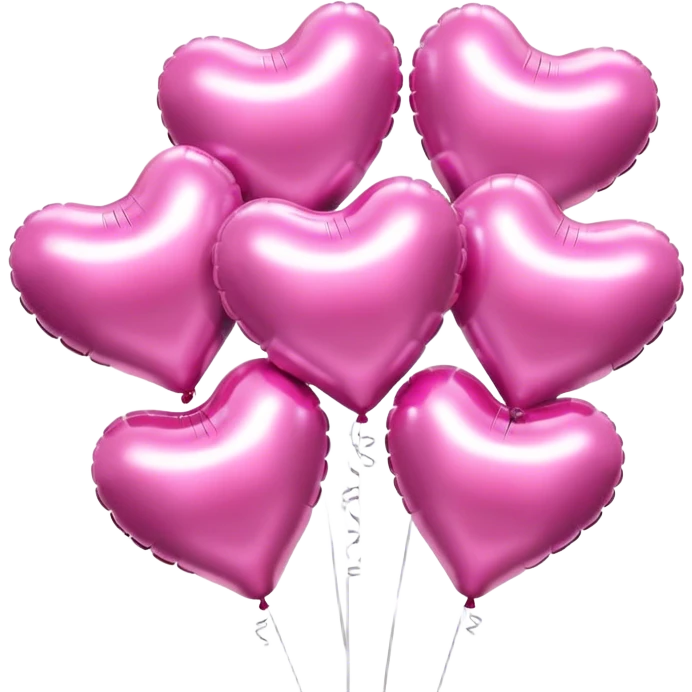 six Aesthetic pink metallic inflatable heart-shaped balloos emoji