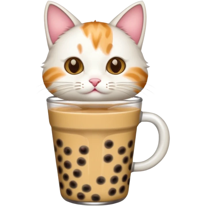 a cat with boba tea emoji