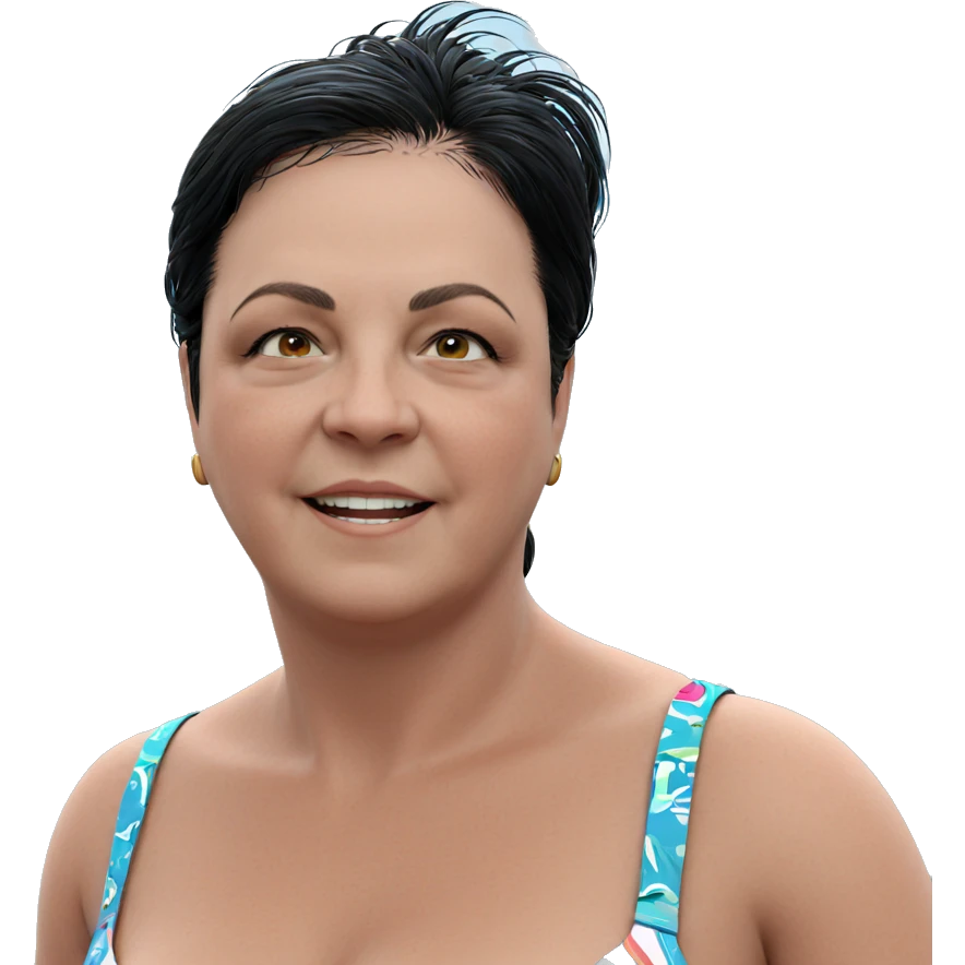 smiling girl by the ocean emoji