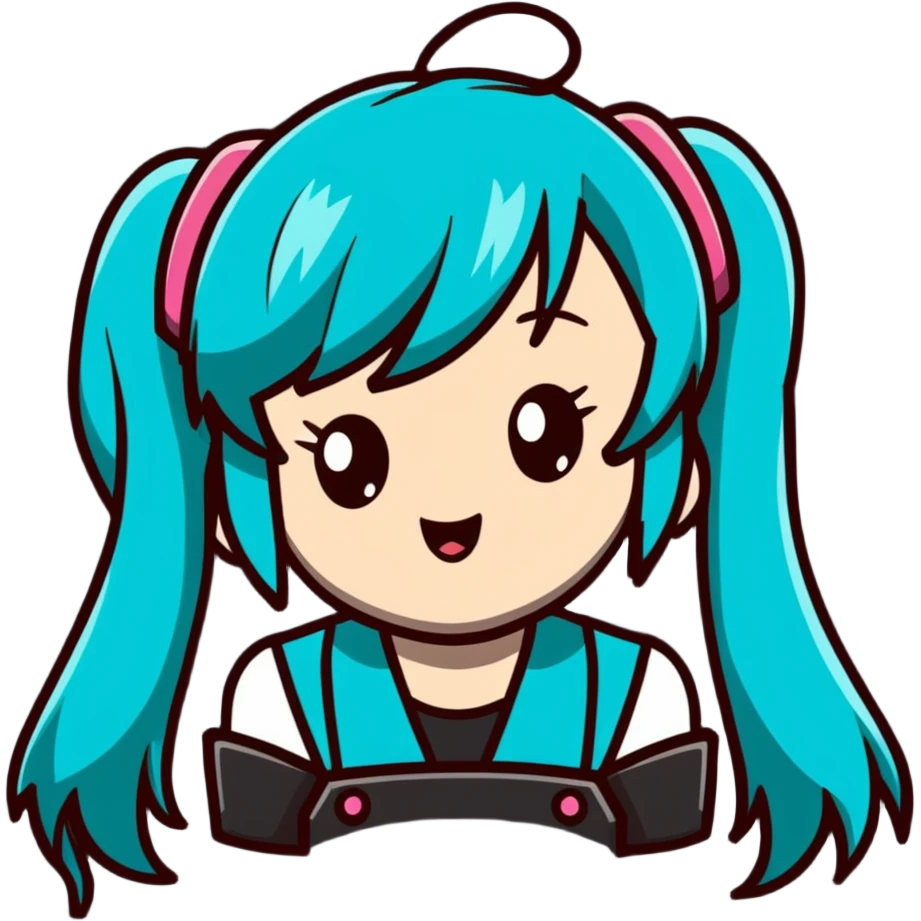 Hatsune Miku surprised reaction with shocked expression emoji