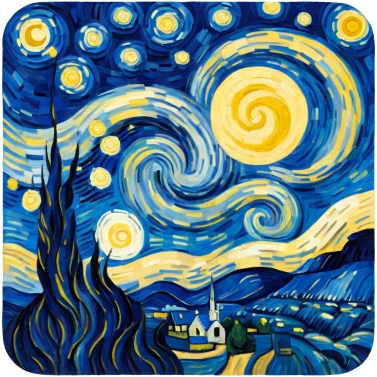 Vangogh starry night in a heart emoji