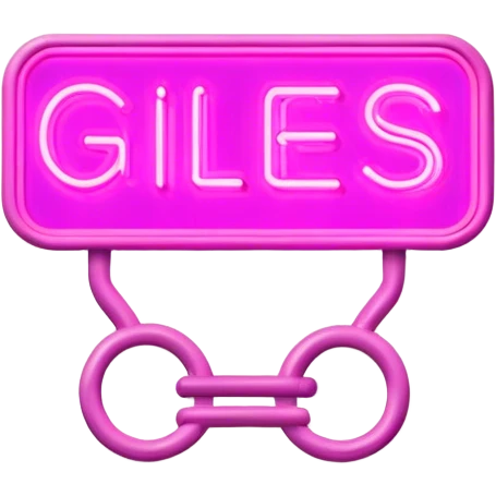Pink neon sign with the word Giles emoji