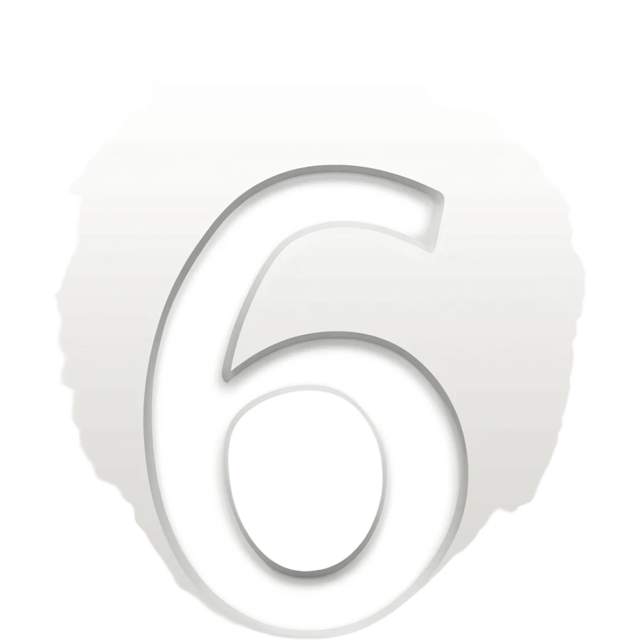 NUMBER 6 IN square WITH WHITE BORDER emoji