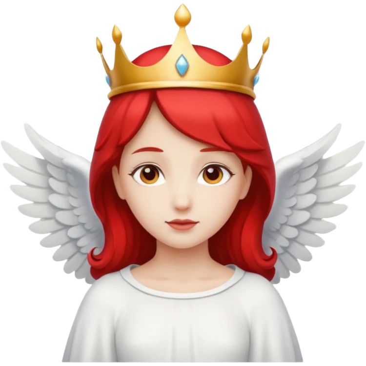 an angel with a red crown on her head, 4 wings emoji