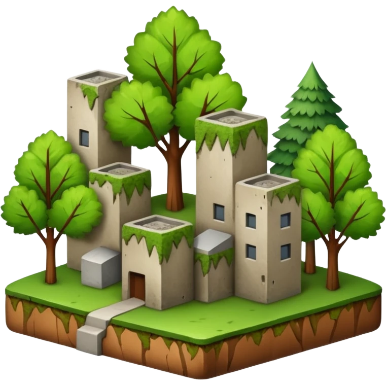 a piece of land with trees and buildings emoji