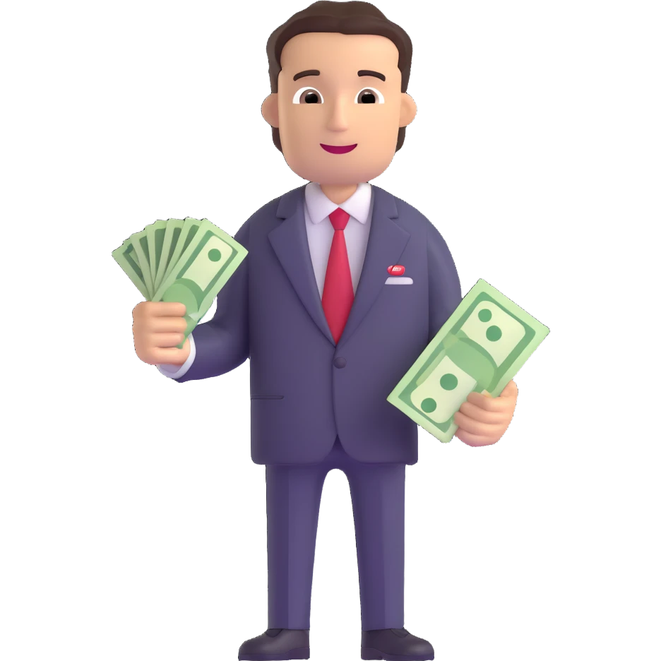 Verizon sales man with money emoji