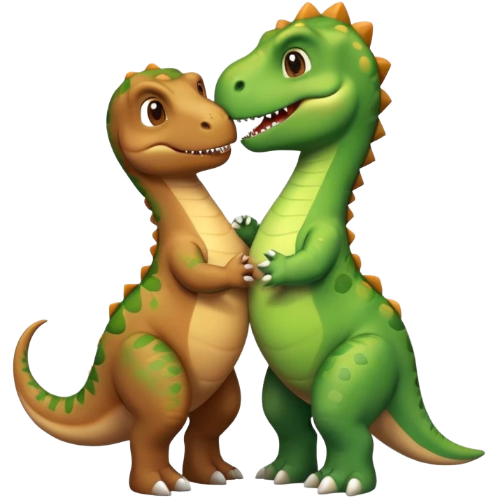 2 dinosaurs in love emoji