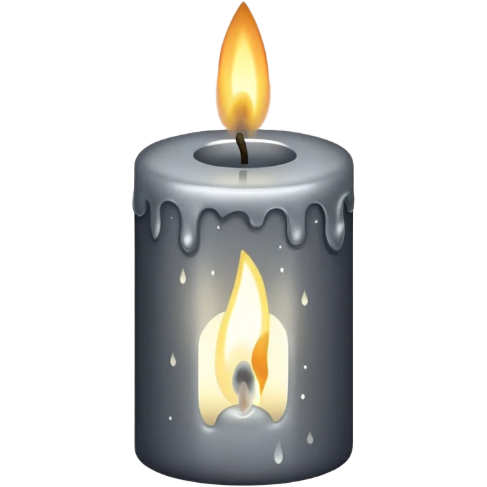 glitter gray candle emoji