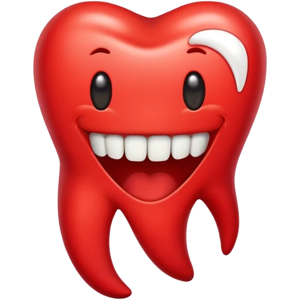 Red tooth emoji