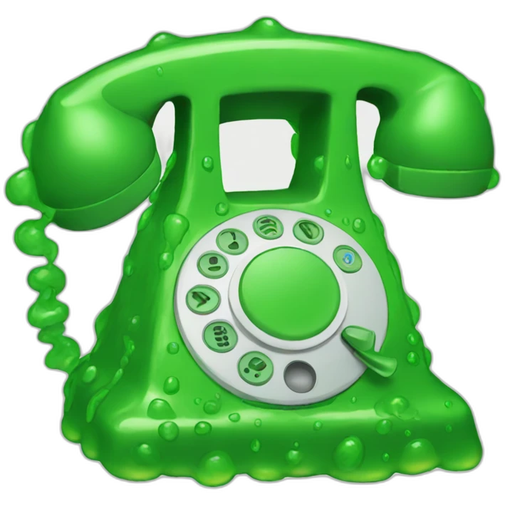 telephone covered in green slime emoji