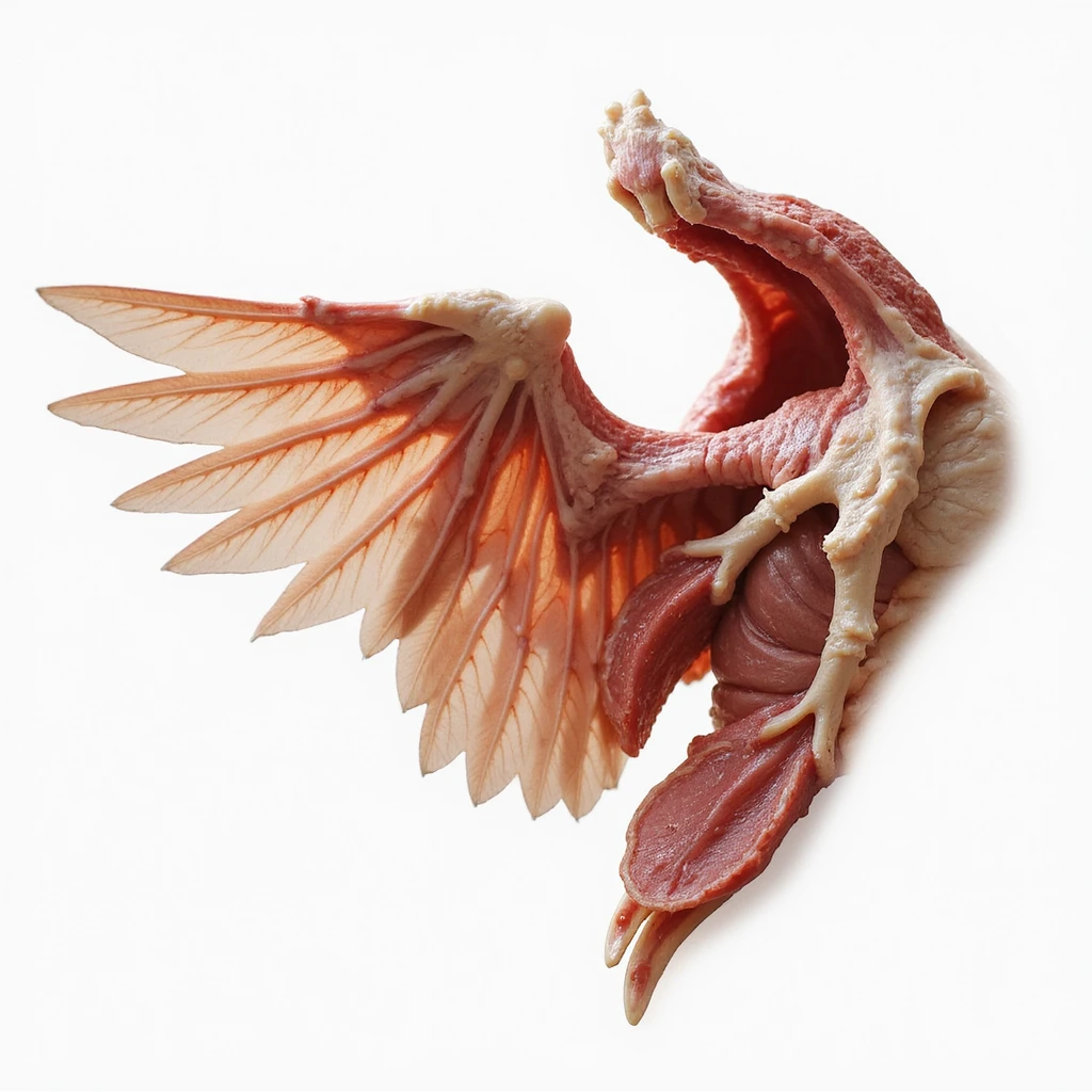 anatomical scapulae with wings, well highlighted and detailed, isolated on white background, realistic style emoji