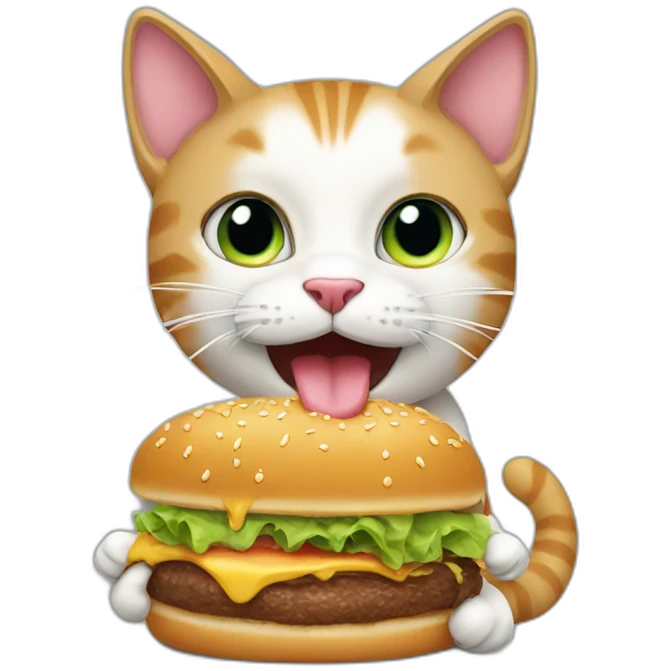Cat eating 🍔 emoji