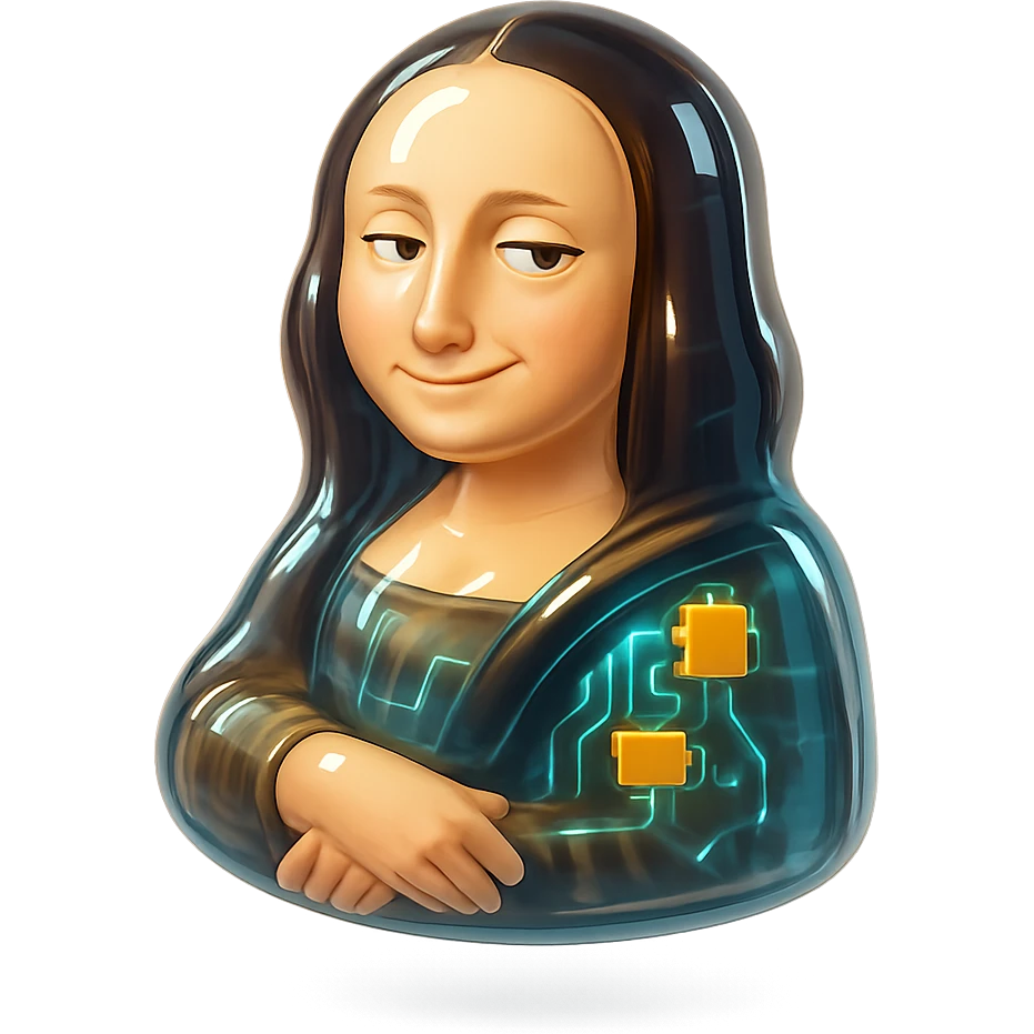 Mona Lisa with a sarcastic expression emoji