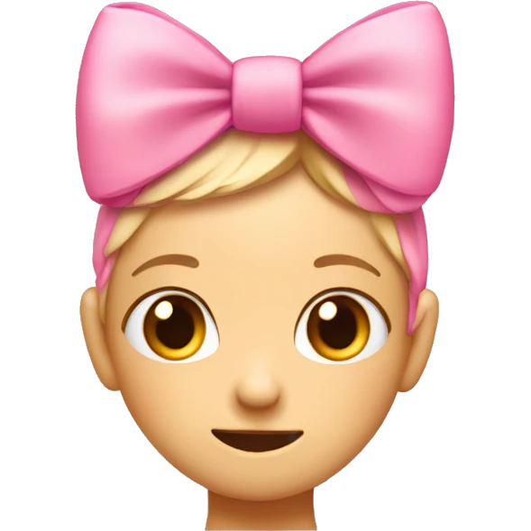 shy blushing emoji with pink bow on head emoji