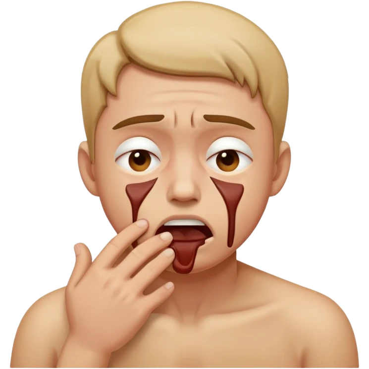 please make a face thats distraught with a hand around the throat to show how much u hate sometiing emoji