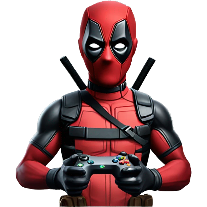 Deadpool holding xbox controller emoji