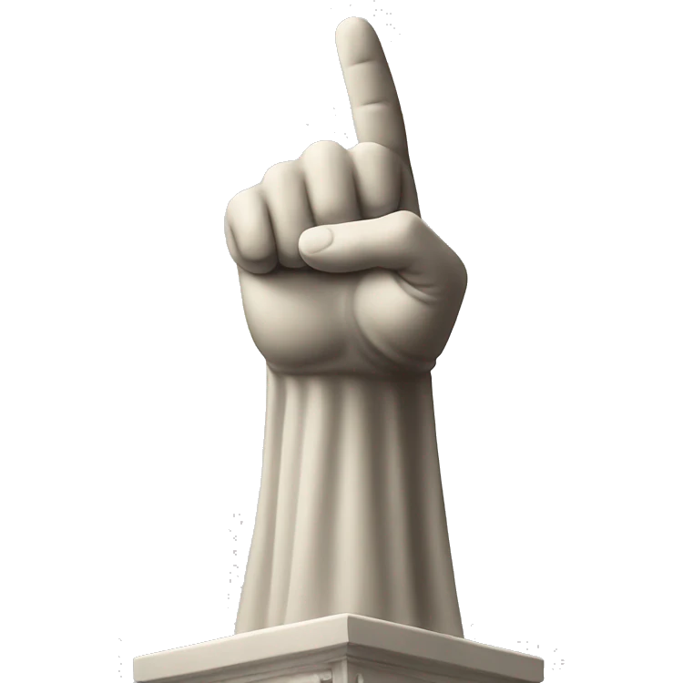 ITALIEN STATUE WITH FINGER RAISED emoji