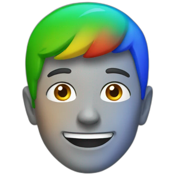 smile ")" with google colors emoji