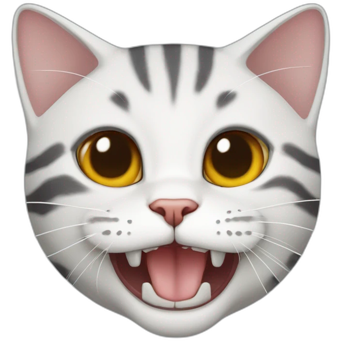 American shorthair cat with 2 broken teeth emoji