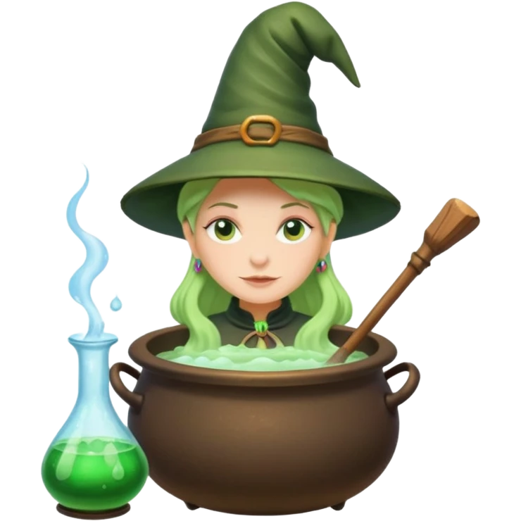 green witch cooking potion emoji