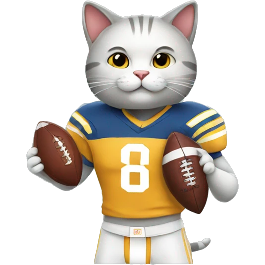 Cat with a football tshirt  emoji