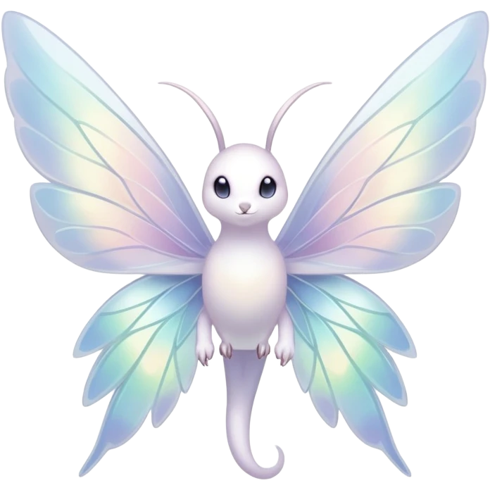  Iridescent white pale wings-ears, fairy-like-fakemon-creature  emoji