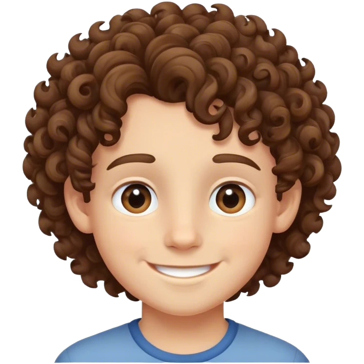 smiling boy with curly hair emoji