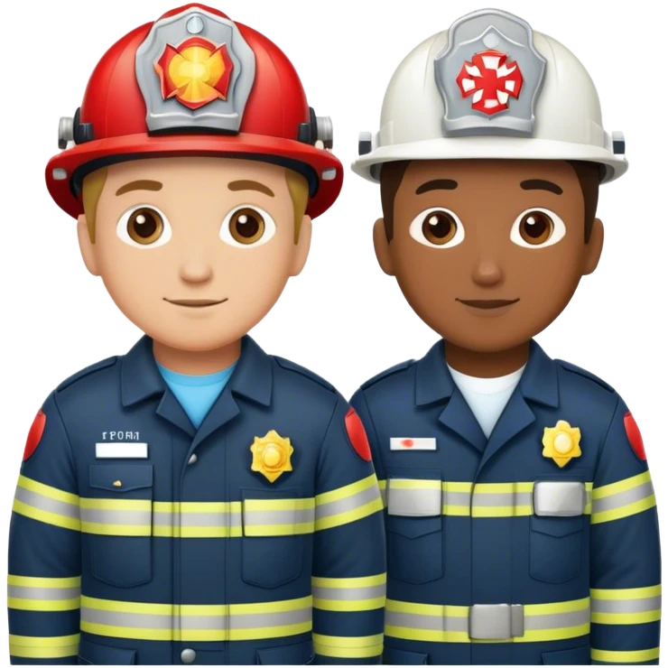 Fireman and Paramedic standing together emoji