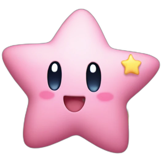 cute happy Kirby holding a star emoji