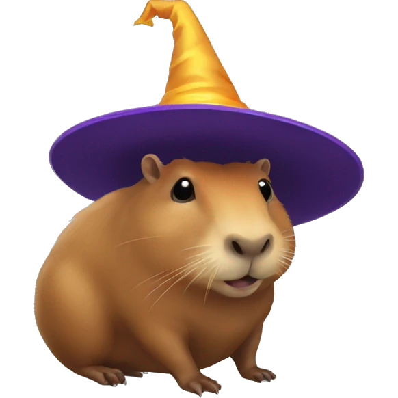 Capybara in a wizard's hat emoji