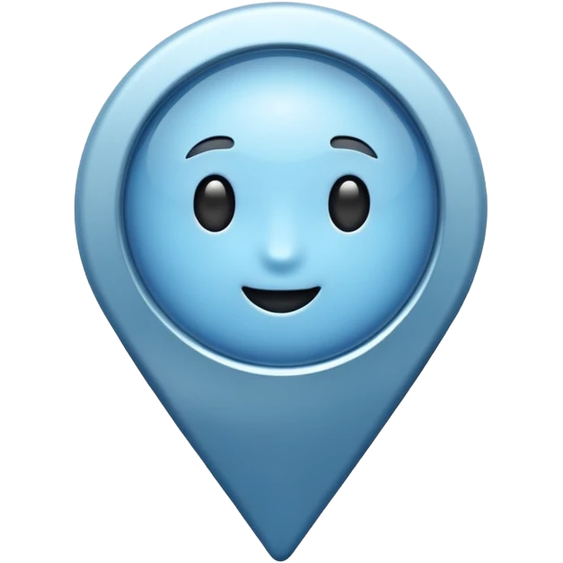 Soft blue location pin emoji