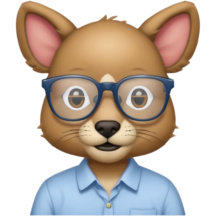 animal with glasses and shirt emoji