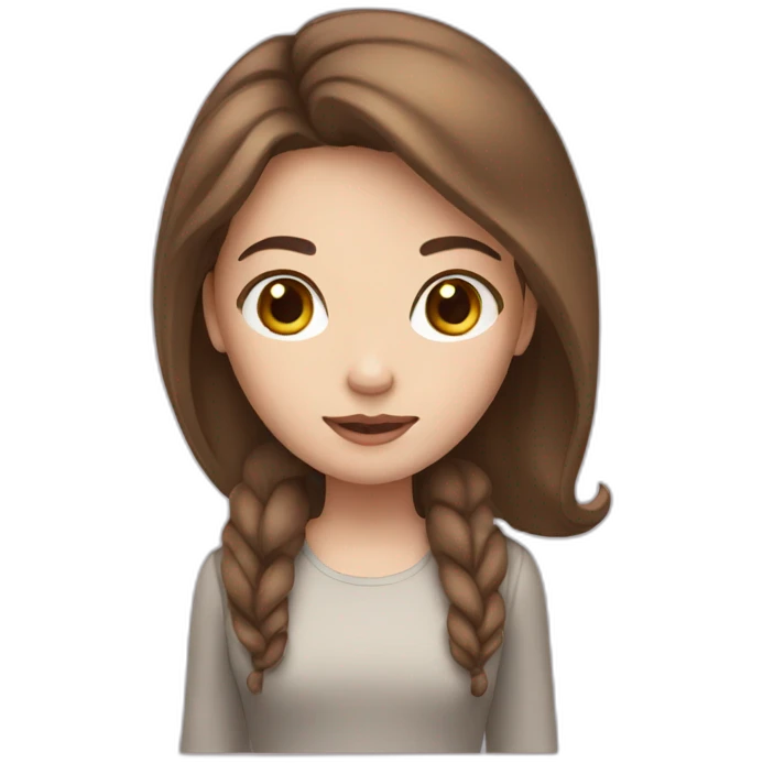 Girl with brown hair and white skin emoji