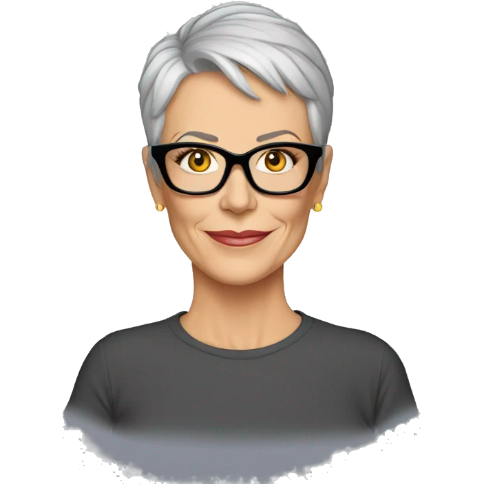 jamie lee curtis cartoon wearing tee emoji
