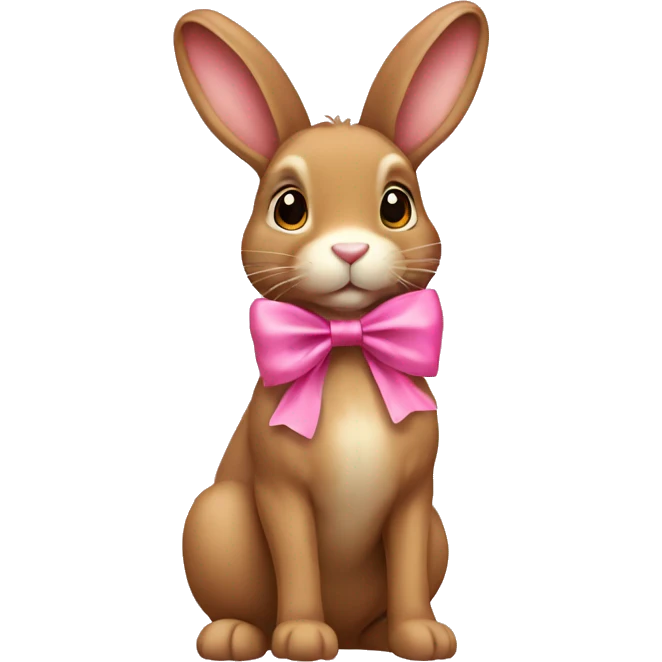 Light brown bunny with pink bow emoji