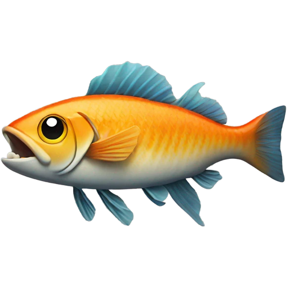 Fish holding a gun emoji