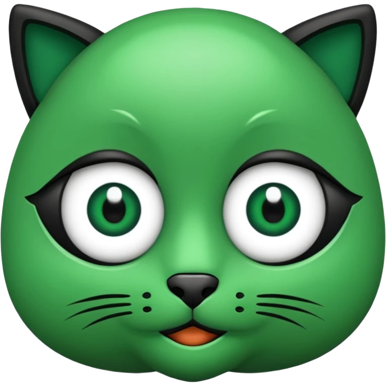Gata con ojos verdes y negro emoji